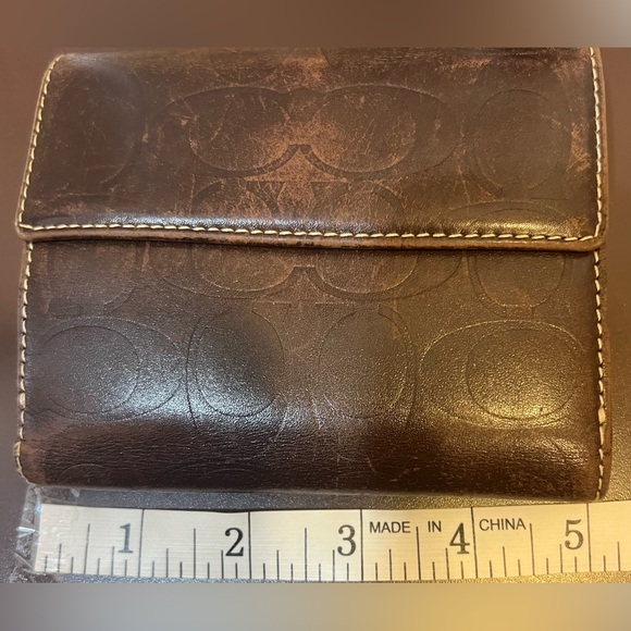 Coach EUC Vtg Saddle Brown Leather Bi-Fold Card Holder Snap Front Coin Wallet - Picture 2 of 13